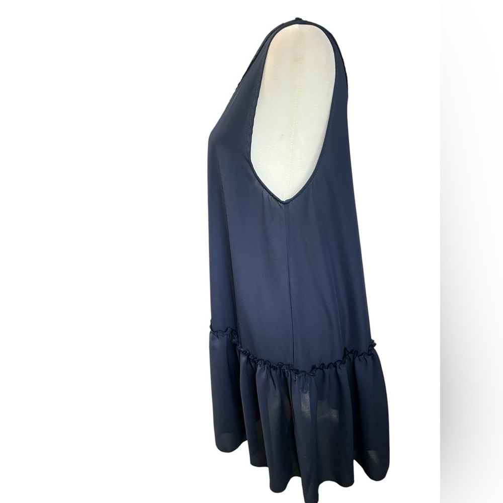Aerie Navy Blue Sleeveless Swing Ruffle Dress - Medium - Picture 3 of 7